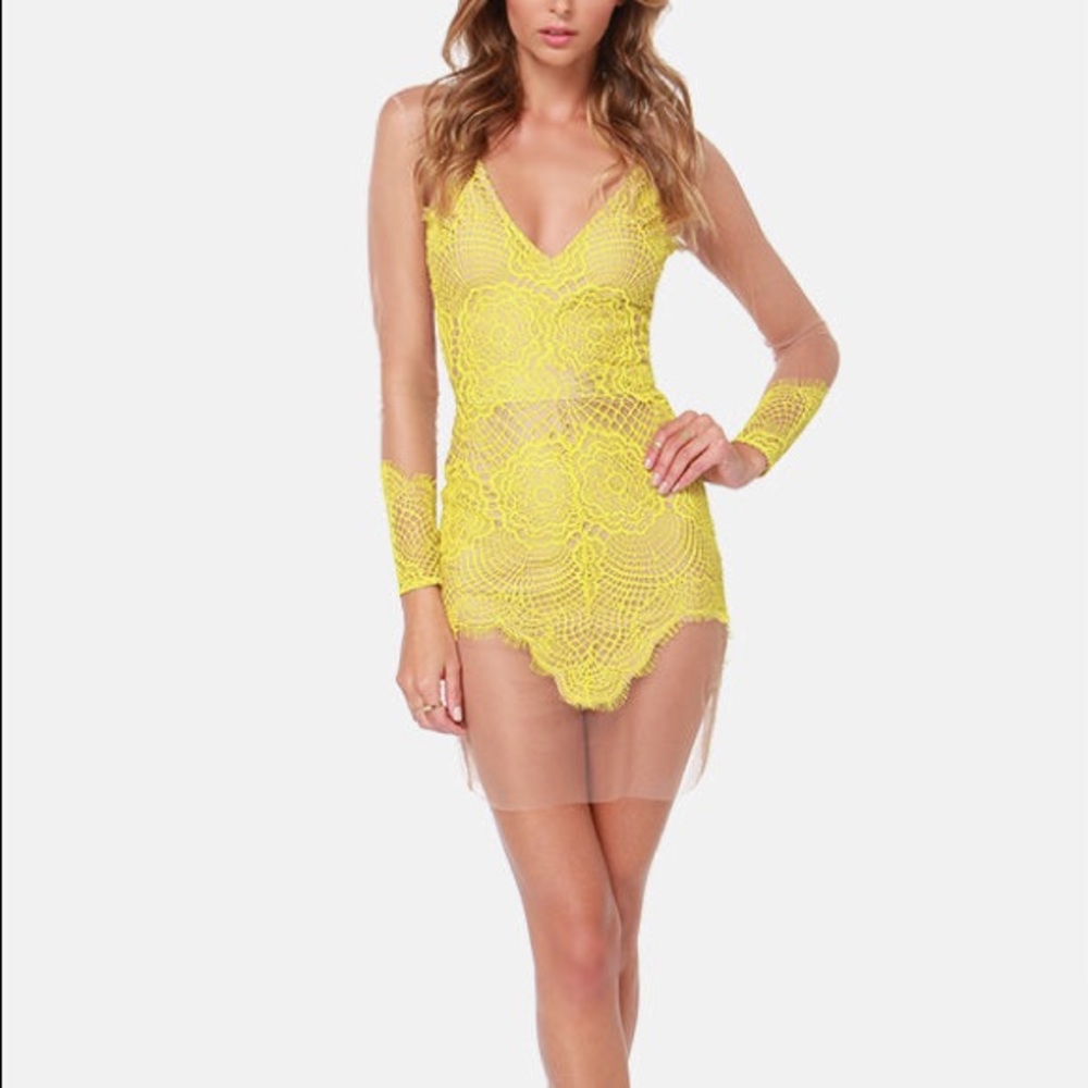 For love and lemons style yellow dress